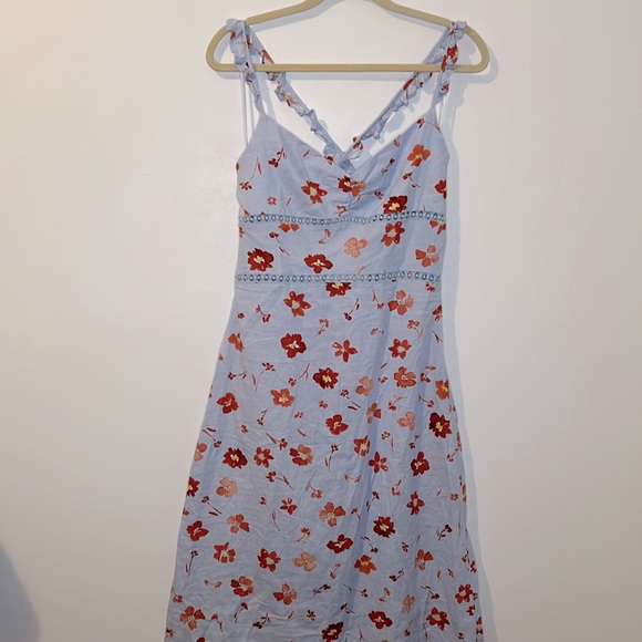 NWT Zara Floral Blue Dress - Picture 1 of 4